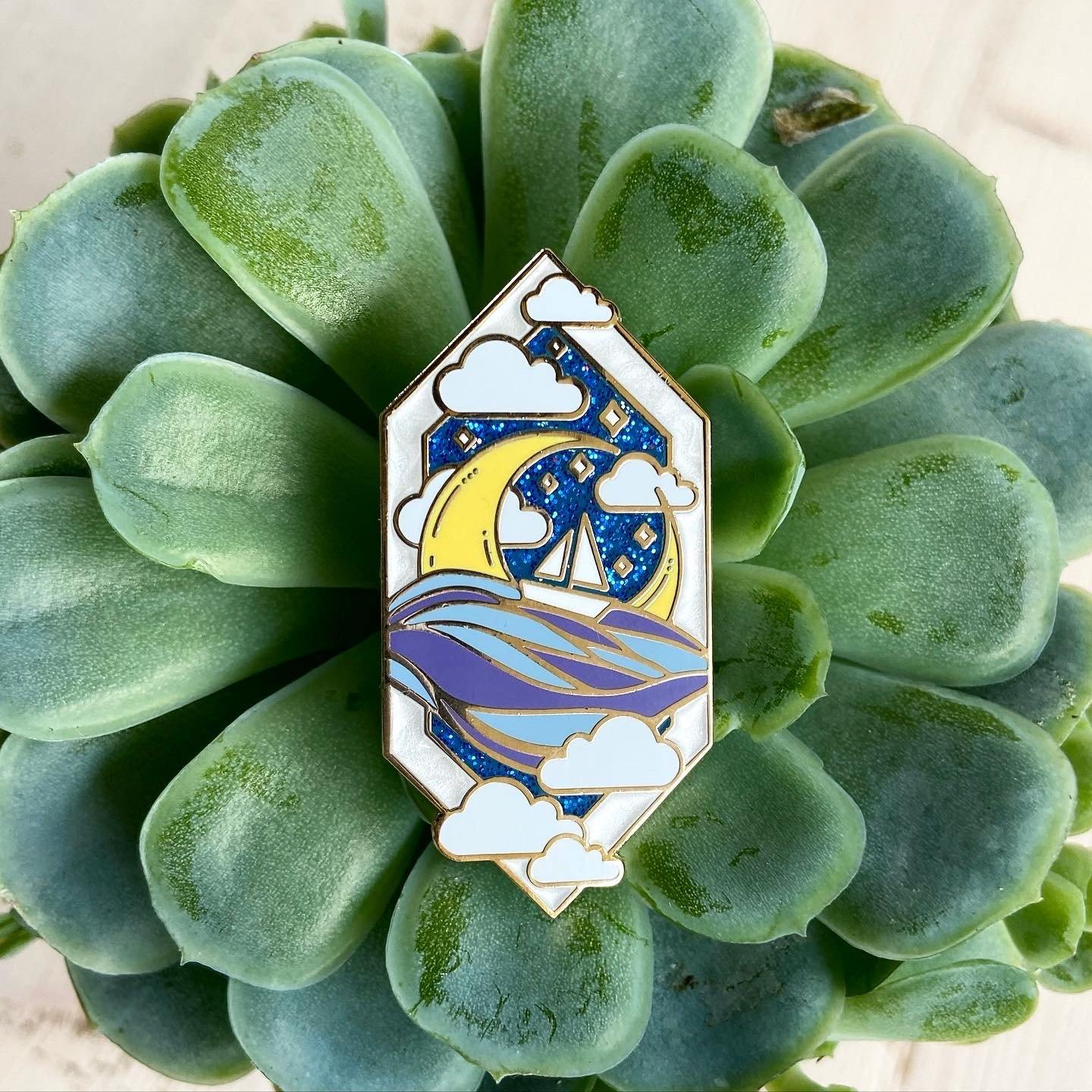 Sun & Moon Enamel Pins - Fox & Koi