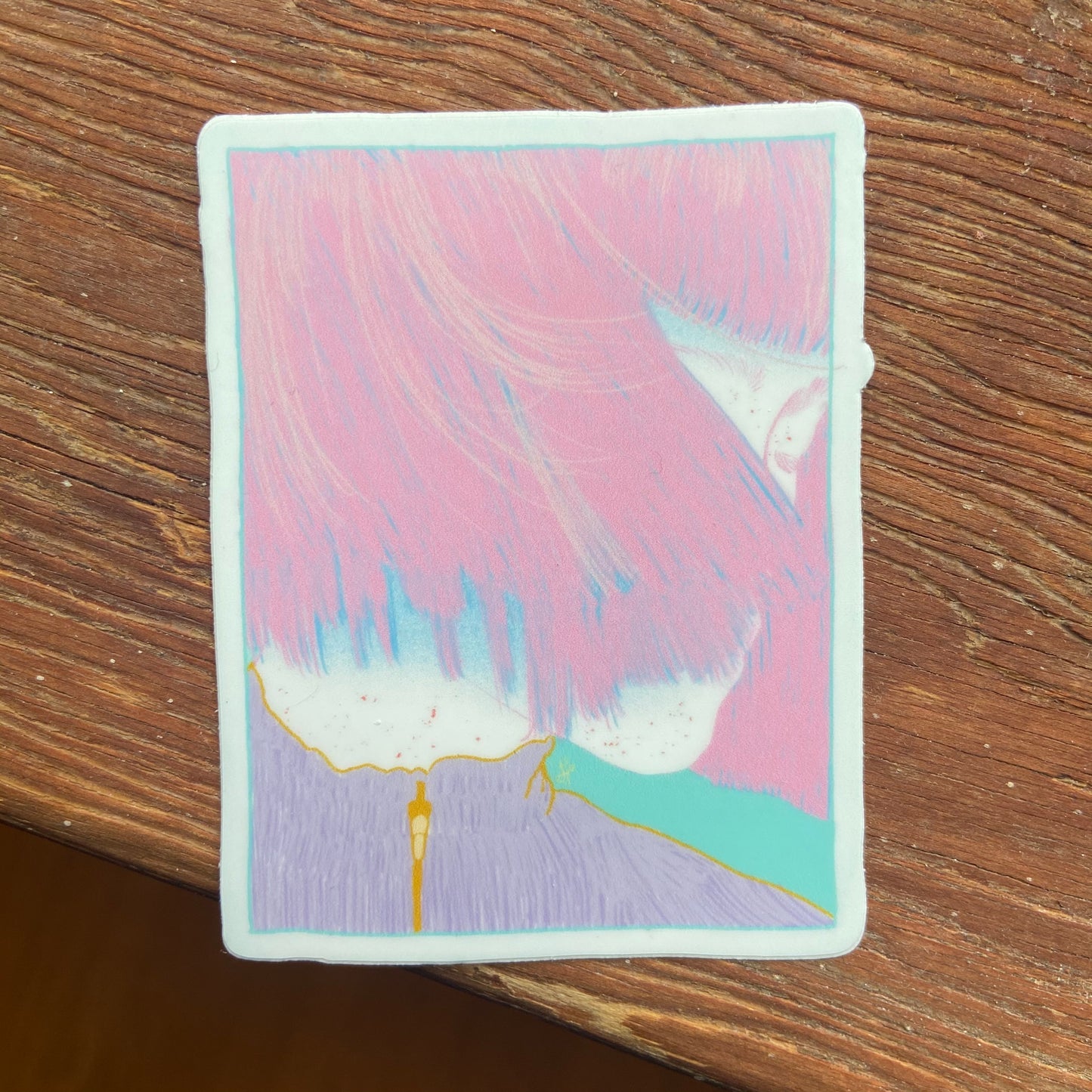 pink girl portrait sticker