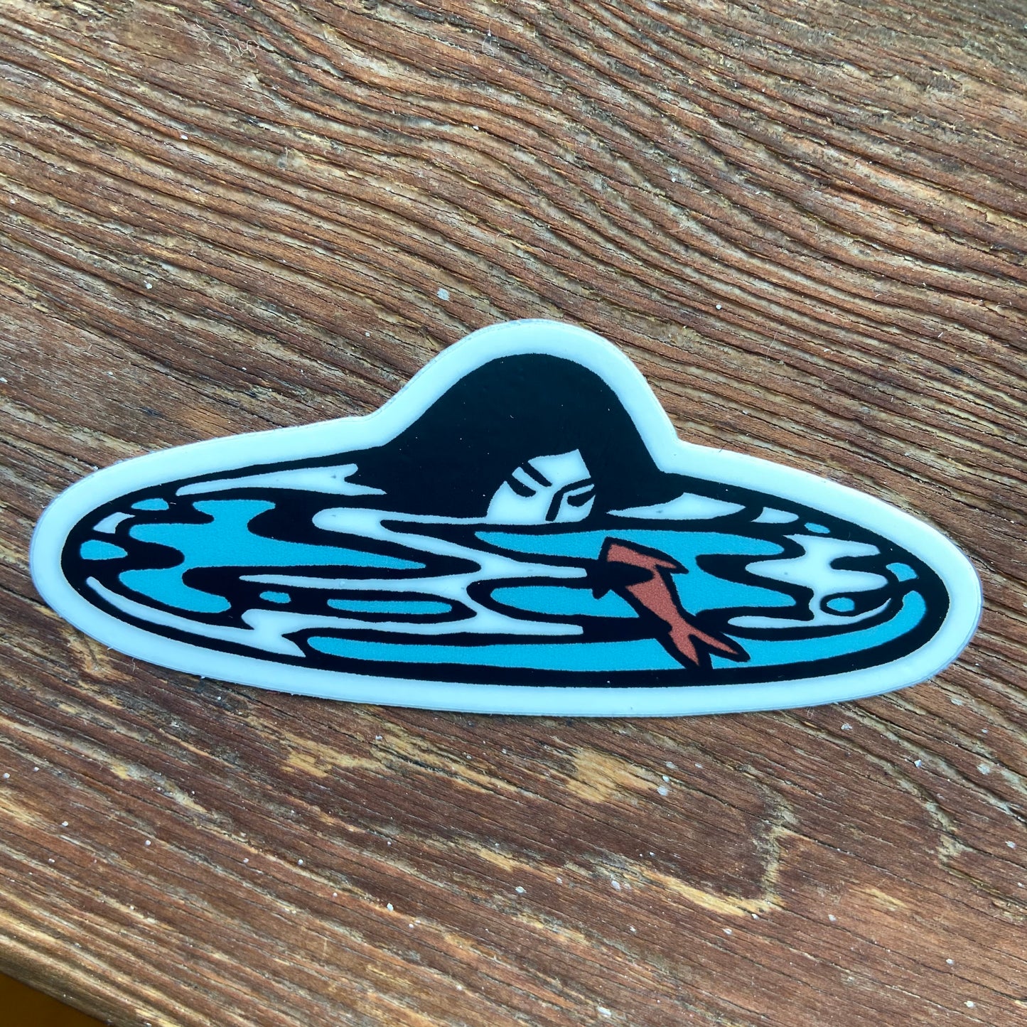 woman & koi sticker
