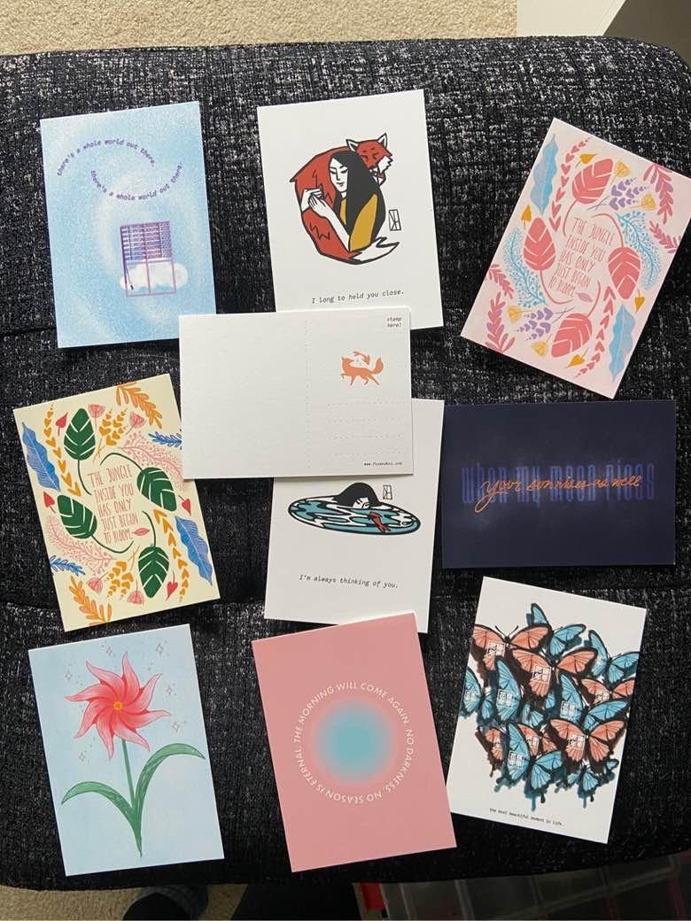 Postcards - Fox & Koi