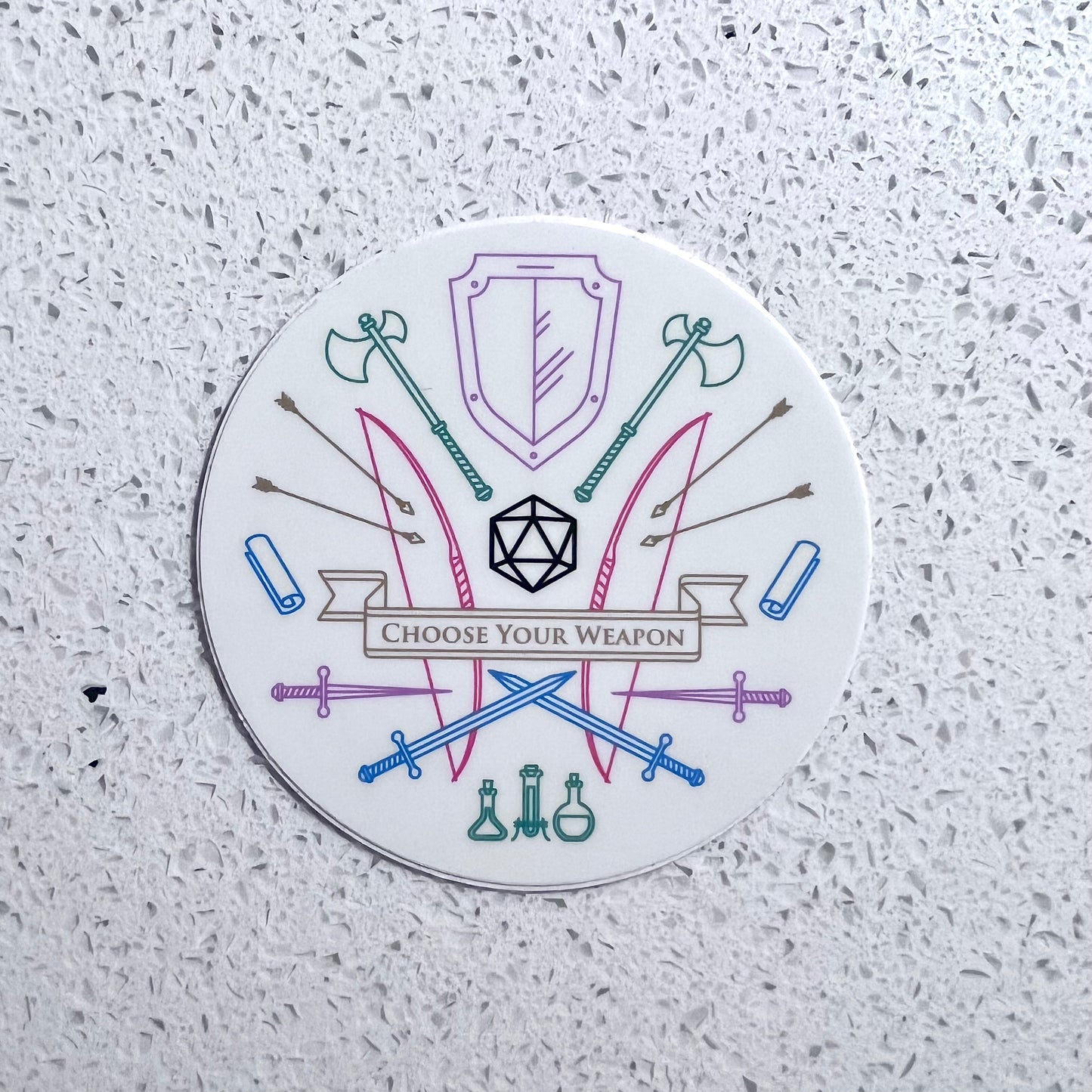 choose your weapon! sticker