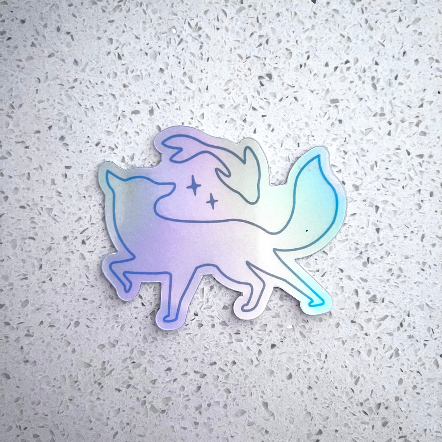 fox & koi holo sticker