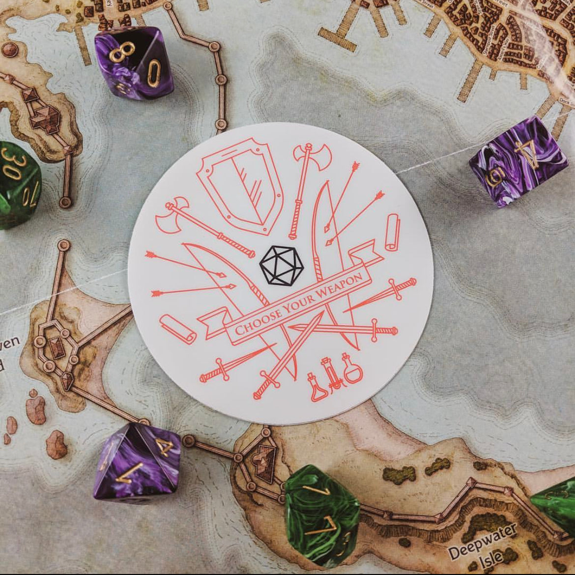 choose your weapon! sticker