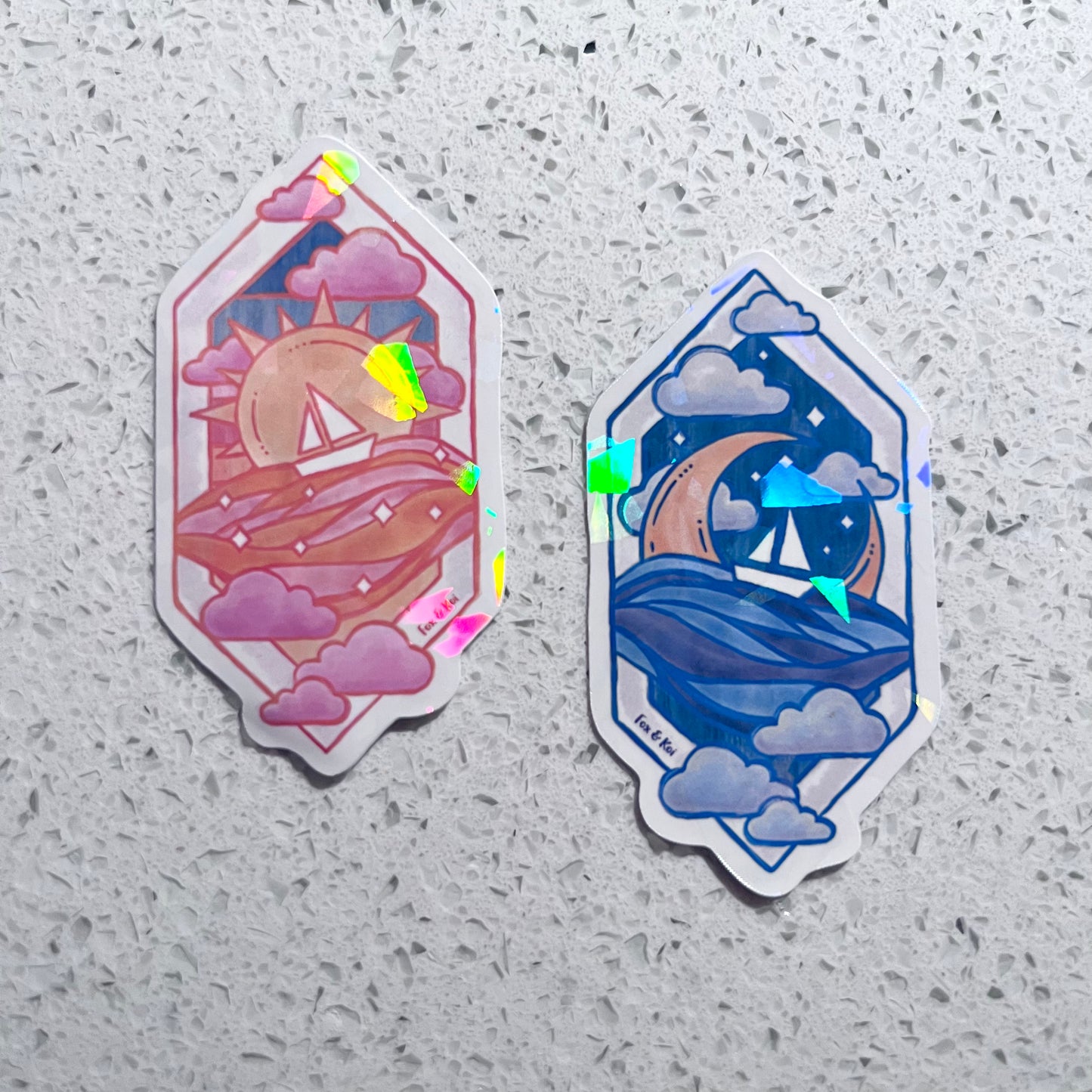 sun & moon stickers