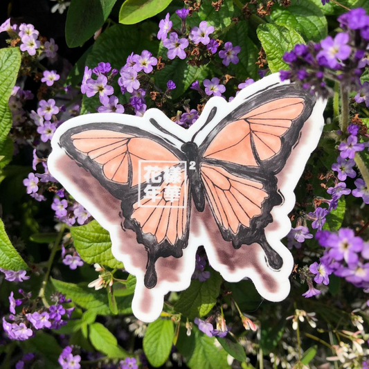pink butterfly sticker
